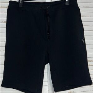 Polo Men Athletic Black Shorts Cotton Blend Double knit Medium